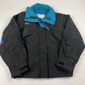 Columbia Bugaboo Radial Sleeve Jacket Women’s M Windbreaker Teal Purple 90’s